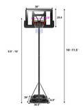 Costway Height Adjustable Portable Basketball Hoop System Shatterproof Backboard Wheels 2 Nets