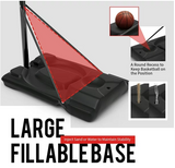 Costway Height Adjustable Portable Basketball Hoop System Shatterproof Backboard Wheels 2 Nets