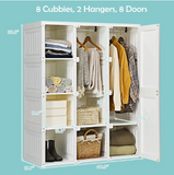 40.9” x 19.7” x 53.5”Foldable Plastic Closet with doors, assembled, special, small crack in back