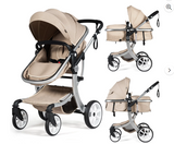 Babyjoy High Landscape Stroller 2-in-1 Foldable for Infant with Reversible Seat Beige