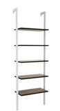 5-Tier Ladder Shelf Wood Wall Mounted Display Bookshelf Metal Frame Brown & White. fully assembled (Copy)