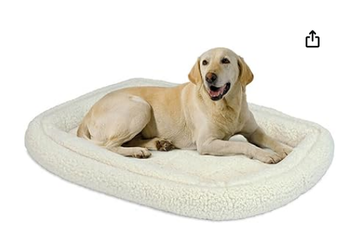 Midwest Homes for Pets 40336-FS Double Bolster Pet Bed, White Fleece, 36"