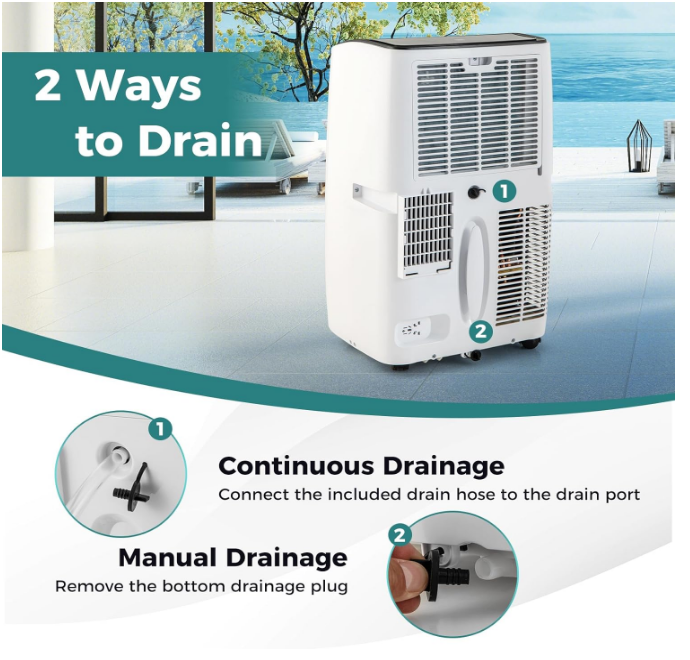 Portable Air Conditioner with heat pump, Smart Wifi