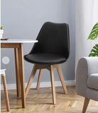 SPECIAL, Set of 2, Modern High Backrest Dining Chairs with Wooden Legs