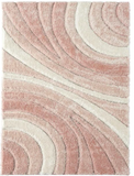 Koo Geometric Pink/Ivory Area Rug - 5'x7'