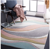 Dugway Abstract grey/pink/Cream hues Area Rug - Size: Rectangle 6'7" x 9'