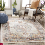 Jamieson Power Loom grey/cream Rug - Rectangle 6'7" x 9'