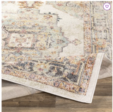 Jamieson Power Loom grey/cream Rug - Rectangle 6'7" x 9'