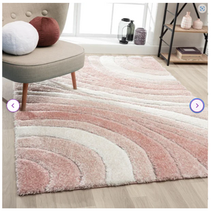 Koo Geometric Pink/Ivory Area Rug - 5'x7'