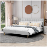 *SPECIAL* King Size, Low Profile Upholstered Platform Bed with Winback Headboard