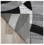 Mehul Geometric Grey/Black/Ivory Area Rug - Rectangle 10' x 14'