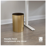 Umbra Metalla Small Trash Durable Waste Basket , Gold