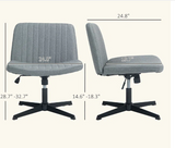 Criss Cross Armless Wide Armless Office Chair - Grey