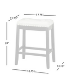 Upholstered 24'' Counter Stool with Solid Wood Frame (Set of 2)