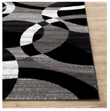 Mehul Geometric Grey/Black/Ivory Area Rug - Rectangle 10' x 14'