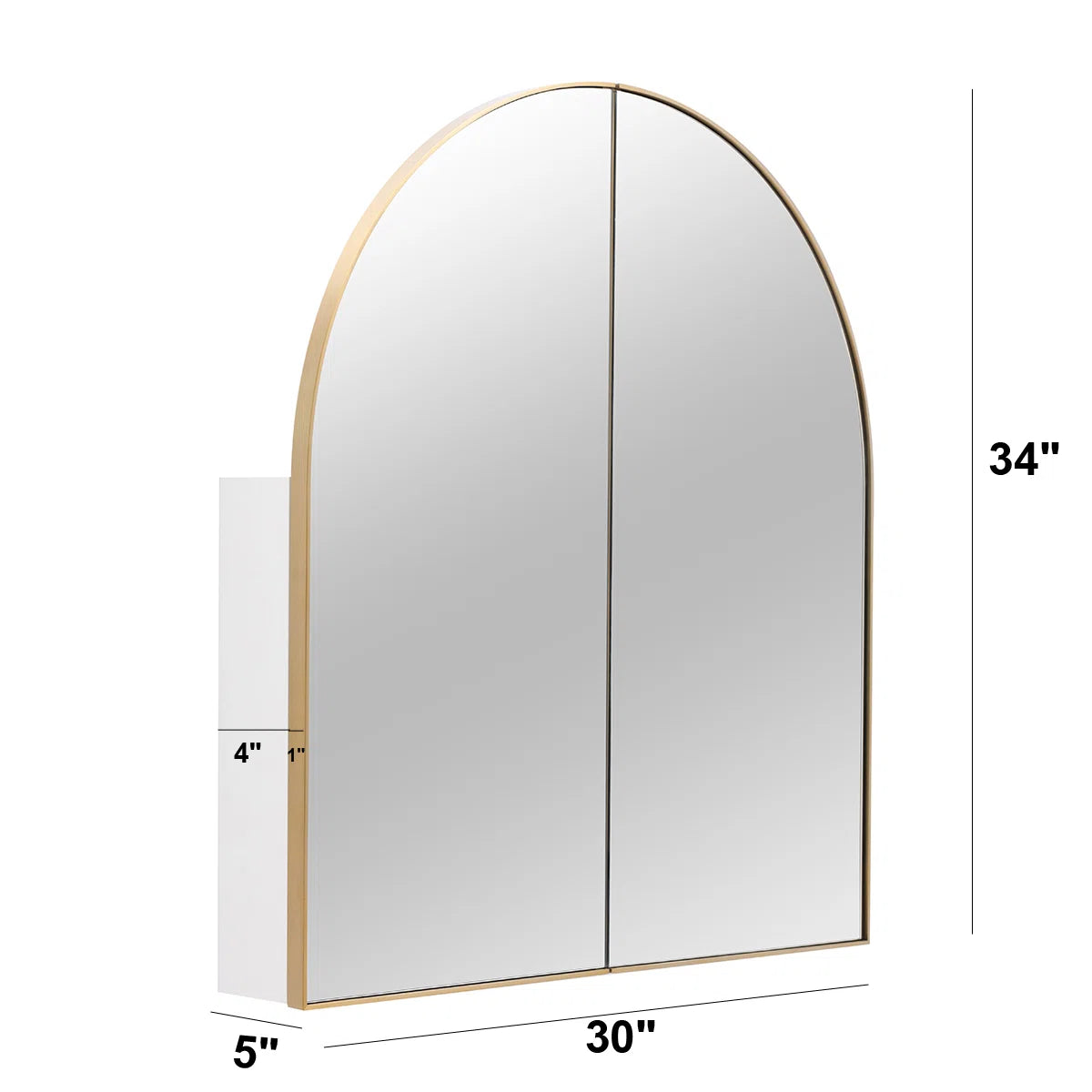 SPECIAL _ Satin Brass 30'' W 34'' H Framed Medicine Cabinet Mirror Adjustable