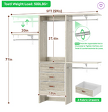 Nakada 60" W Closet System - (1 box, Assembly Required)