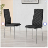 *SPECIAL* - Hatched Faux Leather Luxury Dining Chairs (Set of 3) - Scratch and Dent