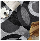 Mehul Geometric Grey/Black/Ivory Area Rug - Rectangle 10' x 14'