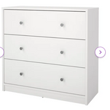 White Guilford 3 - Drawer Dresser, fully assembled