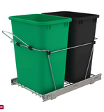 Rev-A-Shelf Double Pull Out Trash Can 35 Qt for Kitchen