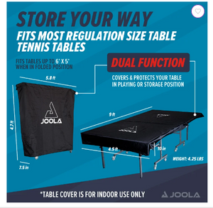 JOOLA Dual Function Indoor Table Tennis Table Cover