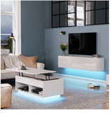 *SPECIAL* - Floating TV Stand for TVs up to 63", Wall Mounted Media Console with LED Lights (1 Box, Assembly Required)