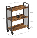 Kitchen Trolley, Rolling Cart, Serving Trolley with Universal Castors Levelling Feet