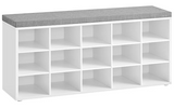 VASAGLE Shoe Bench, Storage Bench, Shoe Rack Bench, White and Gray - (Assembled)