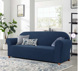 Box Cushion Sofa Slipcover - Navy