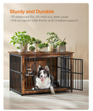 *SPECIAL* Double-Door Doghouse / Side Table, Rustic Brown (Scratch and Dent)