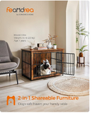 *SPECIAL* Double-Door Doghouse / Side Table, Rustic Brown (Scratch and Dent)