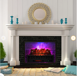 26 Inch Electric Fireplace Heater with Remote Control and Realistic Lemonwood Ember Bed