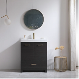 30" Ebony Mid Century Free-standing Single Bathroom Vanity Set