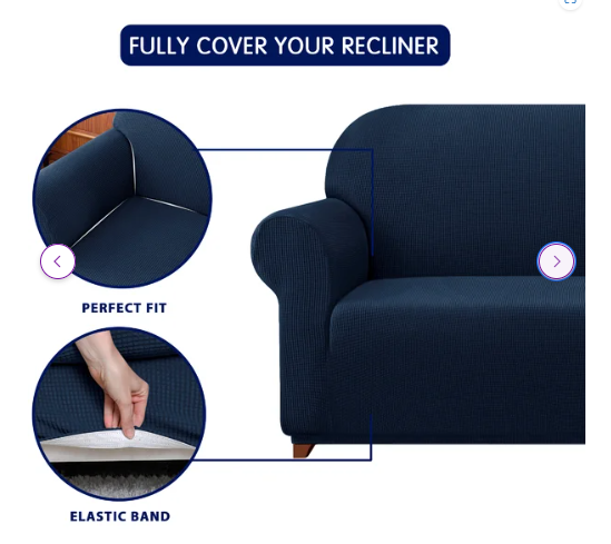 Box Cushion Sofa Slipcover - Navy