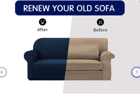 Box Cushion Sofa Slipcover - Navy