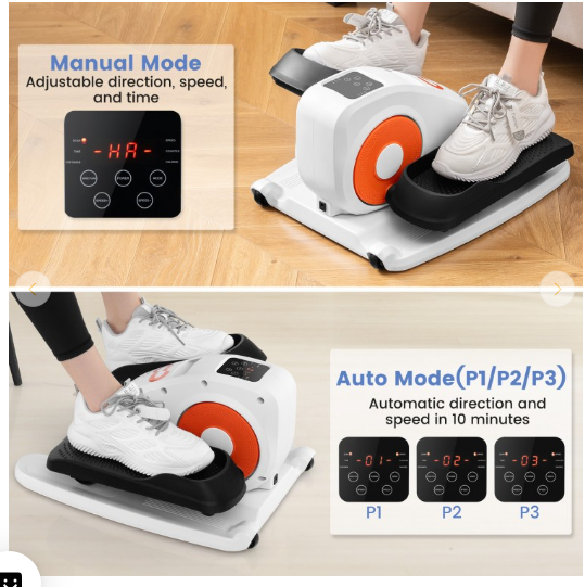 Under Desk Elliptical Machine with Display Monitor for Home Office