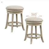 24 Inches Swivel Bar Stools Set of 2 wth Wooden Frame