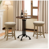 24 Inches Swivel Bar Stools Set of 2 wth Wooden Frame