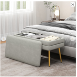 Velvet Upholstered Storage Bench with Removable Top