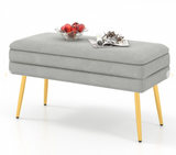 Velvet Upholstered Storage Bench with Removable Top