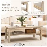 47 Inches Accent Rectangular Coffee Table for Living Room