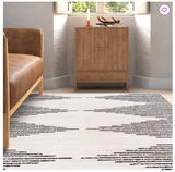 Joanne Trellis Area Rug, 9' x 12, Black/Ivory