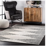 Joanne Trellis Area Rug, 9' x 12, Black/Ivory