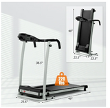 Folding Treadmill with LCD Display-Grey, Max Weight 220lbs, (Scratch and Dent)