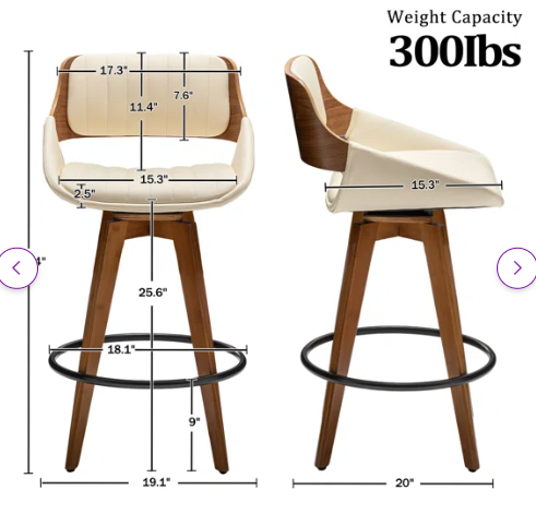 Jobani Swivel Counter Stool (Set of 2)