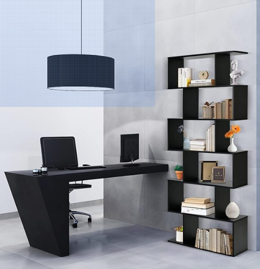SPECIAL, 6-Tier Modern Freestanding Decorative Storage Display, Black,  1 box, unassembled
