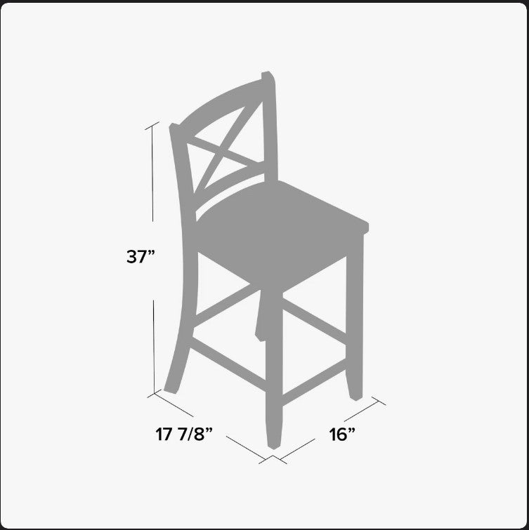 Fairbairn X Back Stool with Sold Wood Frame