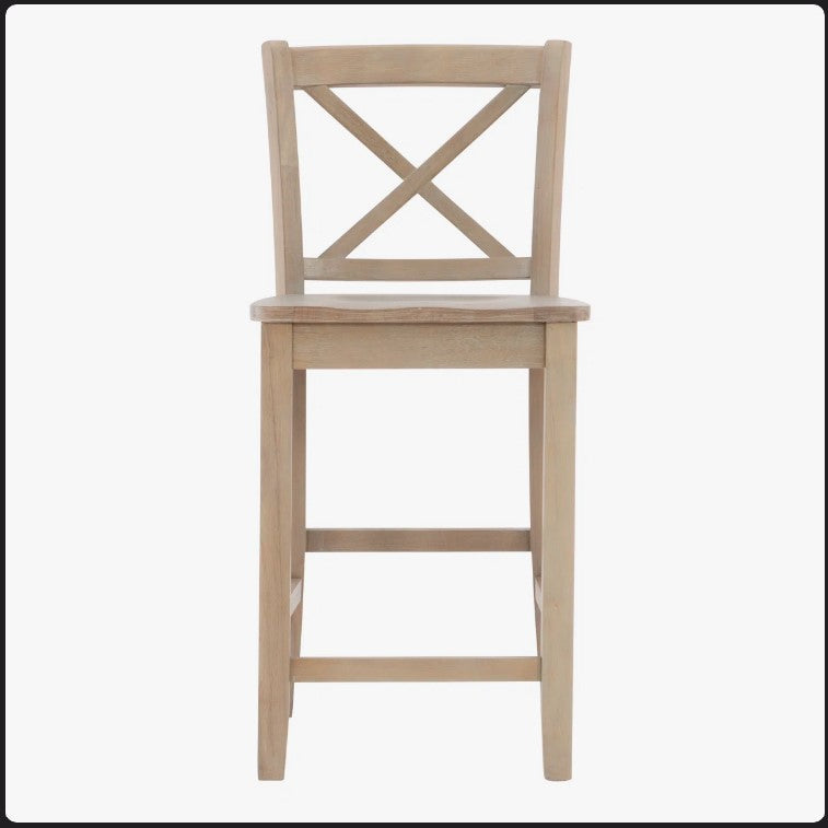 Fairbairn X Back Stool with Sold Wood Frame