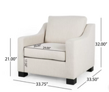 33.75``Upholstered Armchair, beige